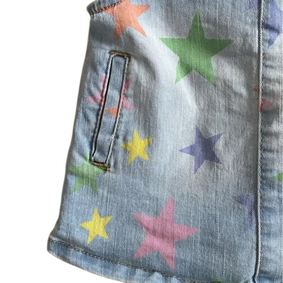 Wonder Nation Denim Overall Dress with Colourful Stars 12 Months - Picture 4 of 6